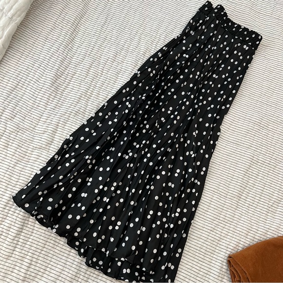 Time and Tru Dresses & Skirts - Black Satin Dotted Midi Skirt medium